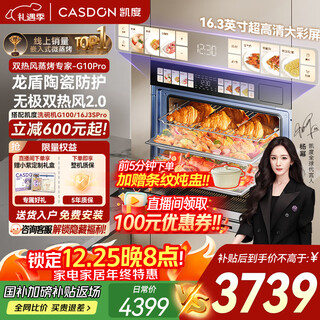 凯度（CASDON）【杨幂力荐 | 热销爆款】双热风嵌入式蒸烤箱一体机 蒸烤炸炖4合1家用大容量 16.3英寸彩屏 G10Pro 【56L热销款】G10Pro（适合3-5人家庭）