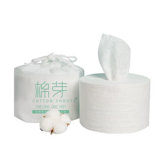 Cotton bud disposable face wash towel roll for women's home beauty makeup remover cotton cleansing thickened towel double-sided my-005-roll towel 1 roll 80 pumps extra large 22*20cm -