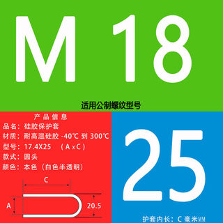 Yong huan resistant plug screw protective sleeve thread anti-collision spray paint sand electrophoresis flat head rubber cap m18x25 mm 5 pcs