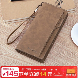 Mashalanti men's wallet men's long wallet wallet fashion clutch large capacity coin purse card holder gift box father's day birthday gift practical for dad, boyfriend, and husband