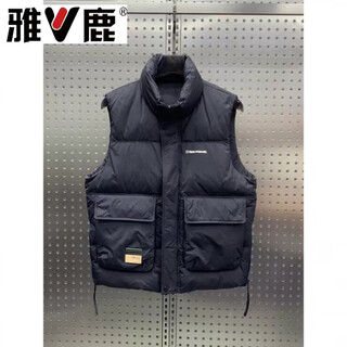 Yalu новая зимняя спецодежда, пуховик для молодых мужчин, свободный повседневный простой жилет на белом утином пуху, утепленная куртка без рукавов, черный m рекомендуется 100-130jin jin равен 0,5 кг