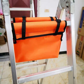An junsheng herringbone ladder bag tool bag multifunctional foldable ladder tool bag lift decoration herringbone ladder hanging bag orange oxford cloth ladder tool bag (ladder not included) three