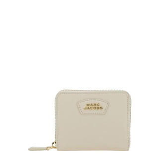 Marc jacobs women's wallet, portable storage design, scratch-resistant, wear-resistant, lightweight, compact, off-white cowhide material, white, one size fits all
