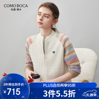 Komenboka 2025 autumn and winter new dopamine cashmere sweater women's rainbow cardigan coat striped knitted sweater top symphony l