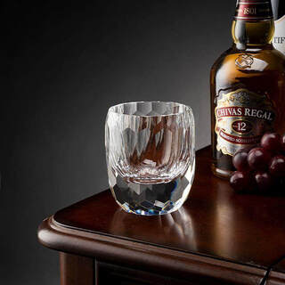 Gift k9 crystal whiskey glass edo kiriko hand-engraved foreign wine glass wineware pressed hand gift box gift box non-wooden box k9 diamond faceted crystal cup 200ml 1 piece