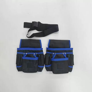 An junsheng heavy duty oxford cloth tool bag electrician multifunctional waterproof combination tool belt shoulder strap hardware tool bag blue and black (extended belt)