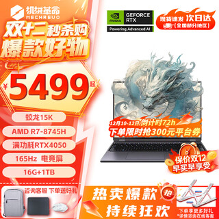 机械革命蛟龙16Pro游戏本 2025新品锐龙R9HX 旗舰AIPC 满血RTX5050/5060/5070电竞设计办公笔记本电脑 锐龙八大核R7H/4050满血/16+1TB 电竞爆款升级定制