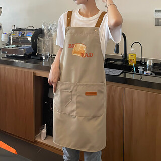 Tuojin japan imported quality apron waterproof and oil-proof catering special custom logo kitchen home baking men's work beige english bread