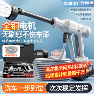 Oled car washing machine high-pressure water spray gun pump household lithium battery electric wireless powerful flushing cleaning yard artifact