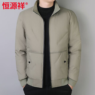 Hengyuanxiang Легкий роскошный мужской пуховик высокого класса 2026 Новый пуховик Мужская зимняя легкая повседневная теплая куртка 2558 Хаки Высокое качество 100% теплая m Рекомендуется 80-100jin jin равен 0,5 кг