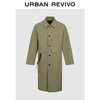 UR2026春季新款男装琥珀流光风复古绳结超宽松风衣UML160011