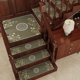 Fantasy leather chinese stair step mat household non-slip self-adhesive solid wood step mat soundproofing scrubable floor mat carpet zhifengmuyu 26x90cm rubber bottom shock absorption sound insulation