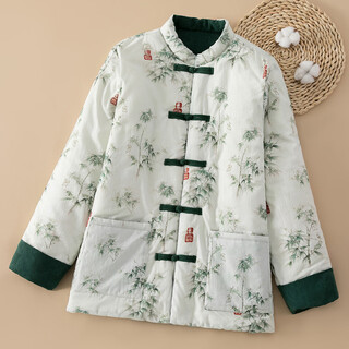 Cotton chant men's cotton cotton jacket chinese style thickened buckle hanfu winter thickened warm cotton clothing tang suit casual cotton jacket qingyou cuizhu l recommended weight 95-110 jin jin equals 0.5 kg