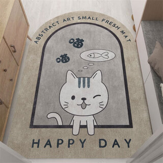 Fantasy nordic entrance carpet, entrance door floor mat, internet celebrity home door entrance mat, cartoon semicircle door mat, changyuan door mat 02 80x120 cm