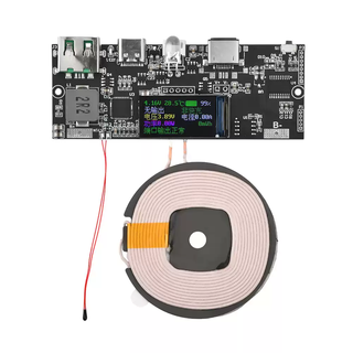 彩屏22.5W无线充电宝PD双向超级快充移动电源模块电路板diy主板QC 带无线充中文