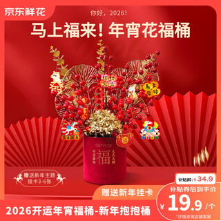 Jingdong flowers new year's day decoration blessing bucket ornaments decoration winter red fruit blessing bucket new home moving new year's eve flower ornaments straight from the source