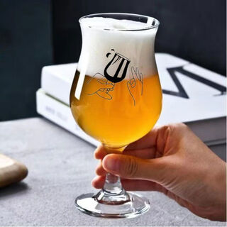 Douyin shangri-la internet celebrity craft beer cup tulip cup tall juice pot belly cup customizable logo tulip 330ml 2 pieces