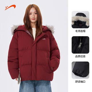 Guirenniao parker chaqueta de algodón para hombre y mujer, estilo de invierno, engrosada y cálida, abrigo con capucha, abrigo, chaqueta de algodón con cuello de piel, sajiang red 3xl