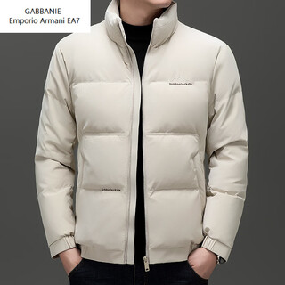 Emporio armani ea7 armani 2026 winter new casual young and middle-aged stand collar solid color down jacket men's warm 90 white duck down men's off-white l 175