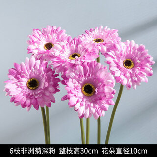 Pupan artificial plant flower potted indoor daisy ornaments sunflower artificial flower decoration dry flower set bouquet artificial flowers 6 gerbera deep pink