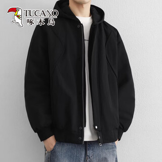 Woodpecker (tucano) light down jacket men's new winter loose short warm work jacket outdoor jacket black m weight 100-120jin jin equals 0.5 kg