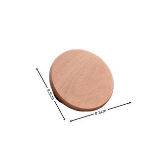 Yusenyi tea mat wooden solid wood coaster round square tea ceremony coffee coaster insulation pad home simple hospitality beech round plane 8.8cm