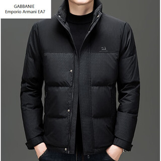Emporio armani ea7 armani young and middle-aged stand collar color block down jacket men's 2026 winter new casual warm 90 white duck down men's black xl 180
