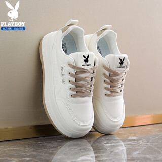 Playboy (playboy) sneakers women's shoes 2026 spring white shoes women's simple versatile casual shoes thick-soled sports shoes mika 35