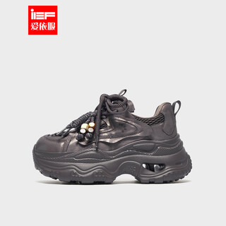 Ief/aiyifu dad shoes 2025 autumn and winter new american fashion niche design low-top casual sports shoes purple 38