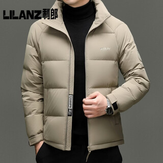 Lilan high-end light luxury stand-collar down jacket men's winter new fashion casual thickened warm and cold-proof bread jacket trendy khaki 14xl (180)
