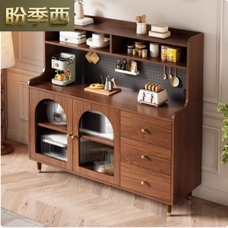 Panjixi light luxury sideboard multifunctional cupboard integrated living room tea cabinet wine cabinet modern simple wall kitchen storage cabinet 60-40-145 glass door (installation included)