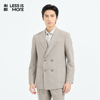 利郎青年商务男装【商场同款】西服套装男双排扣戗驳领通勤西装二件套 咖色（1YA） 175A