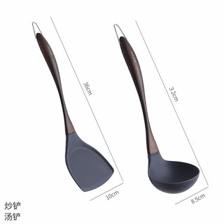 Wuduhui yashe high temperature resistant silicone spatula set, household non-stick pan special cooking spatula and soup spoon, full set of kitchen utensils, two-piece set, spatula + soup spoon