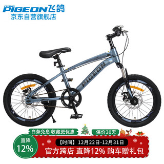 Fg flying pigeon children's bicycle student mountain bike youth bicycle single-speed off-road vehicle disc brake 18 inches gray black