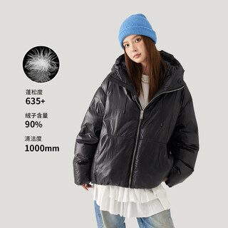 Golfcross 90 velvet pleated glossy letter print strappy thickened hooded down jacket for men and women, black xl