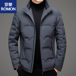 Новая зимняя куртка-стойка romon, легкий пуховик, мужская теплая куртка на гусином пуху среднего возраста, короткая морозостойкая куртка серого цвета m 170. Рекомендуется, чтобы 100 jin jin равнялось 0,5 кг -125 jin jin равнялось 0,5 кг.