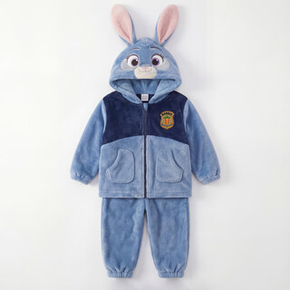 Fangtou judy nick fox cos costume zootopia 2 rabbit police officer costume new year's day children's performance costumes judy rabbit suit single layer double sided velvet 120 cm