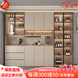Vandip sideboard solid wood wine cabinet wall-mounted multi-functional sideboard integrated wall cabinet simple modern kitchen sideboard free delivery to downstairs gray and white made of solid wood style 4 120*40*220