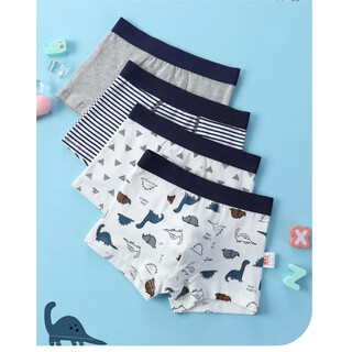 Abja boys underwear children's pure cotton type a boxer briefs little boy boxer shorts little boy baby boy dinosaur stripes - 4 pack (3a) 85 0 (height - 100cm weight 15-25jin jin equals 0.5 kg) no deformation