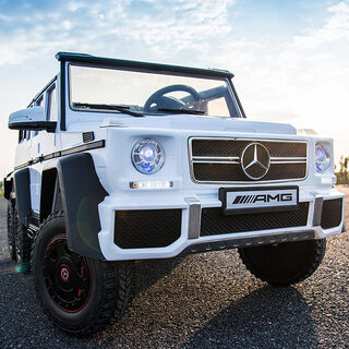 Rik smits mercedes-benz big g children's electric car four-wheel remote control off-road car baby toy car can sit in adults and children's car supreme white six-wheel drive + remote control/swing/early education bluetooth/adult seat + lcd screen 12v14a battery