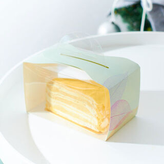 Portable triangle mousse cutting packaging box thousand-layer cutting packaging box baking pastry transparent box marble box + bottom tray 50 sets *