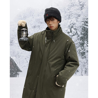 Shelley jones mid-length knee-high army green coat cotton men's winter new thickened warm jacket jacket clothing dark olive green xl recommended 125-135jin jin equals 0.5 kg