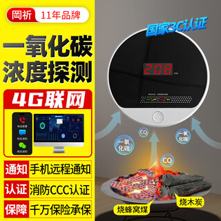 Gangqi jm-yj-813 4g prevents gas poisoning household carbon monoxide alarm gas alarm co induction coal stove burning charcoal honeycomb gas smoke alarm artificial coal gas detection