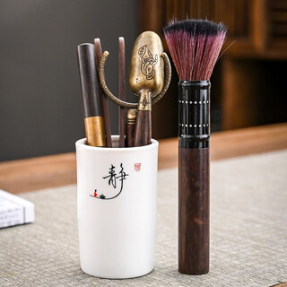 Haoxiang kungfu tea set, tea ceremony six gentlemen set, complete set of drinking and brewing tools, spare parts, knife holder, brush, spoon, tweezers, pen, scraper, bai jingzi tea ceremony bucket + persian six gentlemen
