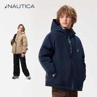 Nautica children's clothing, boys and girls, outdoor autumn and winter children's down jackets, big children's outerwear, three-proof snow shell, navy 170