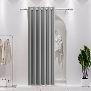 Fantasy blackout door curtain curtains to keep warm kitchen air-conditioning wind-shielding partition curtains to block curtain room hanging curtains punch bracket light gray macchiato blackout extra thick telescopic rod door curtain suitable for 5575cmx height 150