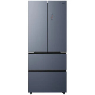 Midea refrigerator cross door french door 75 width small apartment ultra-thin zero embedded refrigeration and freezing double purification pst active sterilization and odor purification bcd-446wufgpzm confusion gray