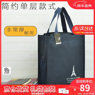 Viney file bag large capacity simple cloth bag men's handbag student handbag canvas handbag business briefcase birthday gift navy blue