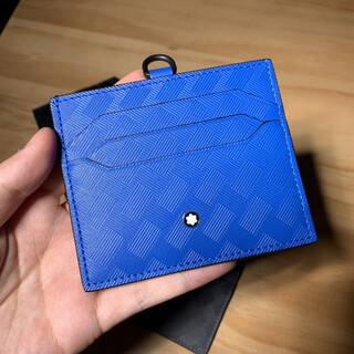 Montblanc (montblanc) fashion series 6 card slots business style men's card holder blue with hook