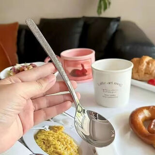 Waniot got 3 korean-style spoons, long-handled spoons, adult household eating western food spoons, hammered spoons, 3 spoons